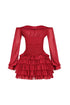 Regal Yet Structured Ruffle Mini Dress